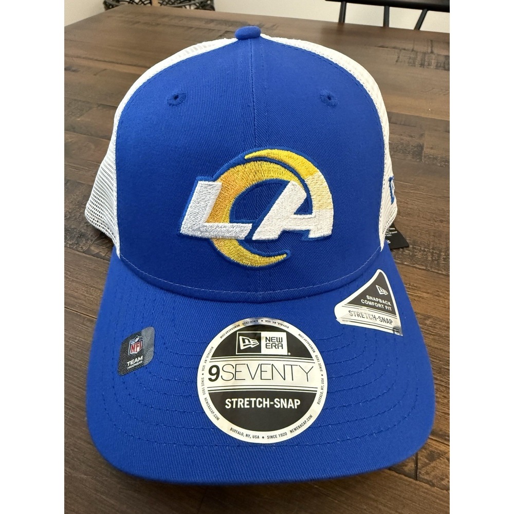 New Era NFL Los Angeles Rams 9SEVENTY SnapBack  Adjustable Hat Blue Trucker Cap